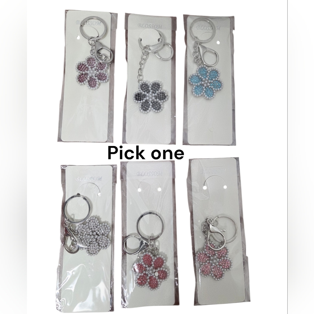 Pick One Of Flower Key Chain/bag Charm Nwt